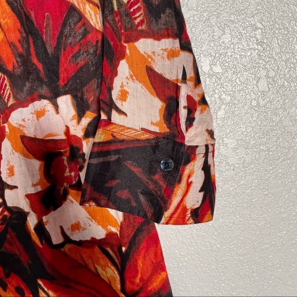 Chico's Linen Printed Button Down Top - Size 0 - Picture 6 of 7